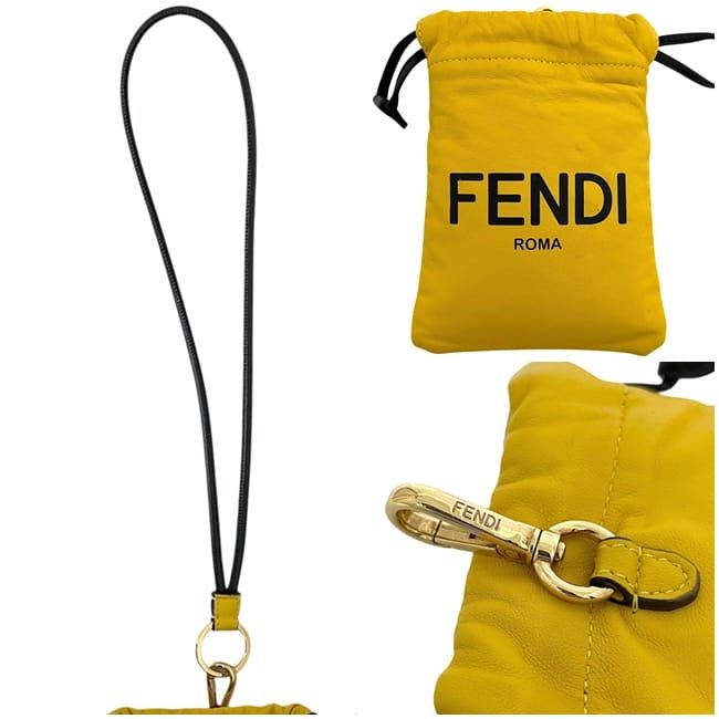 Fendi Drawstring Shoulder Bag Wearable Yellow — view 4