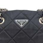 Prada Tote Chainto Black Nero Tessuto — view 7