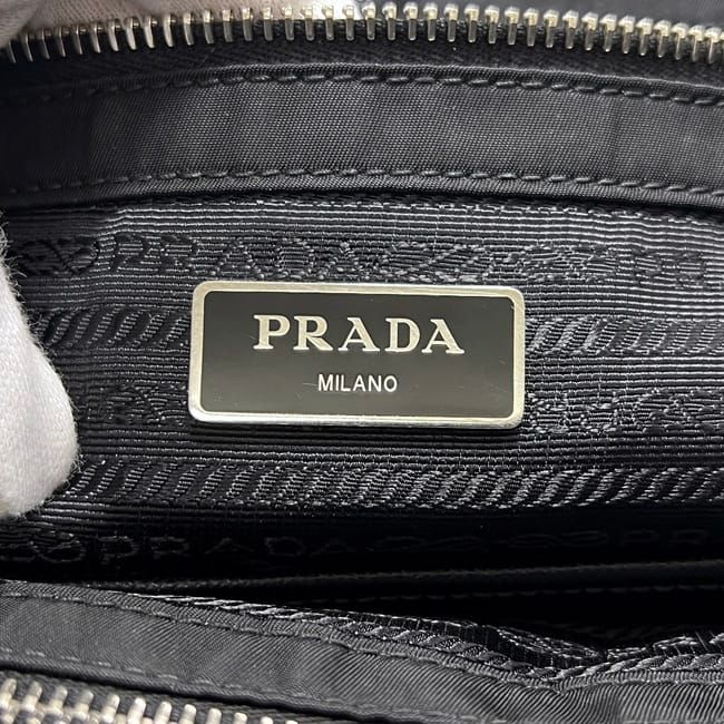 Prada Tote Chainto Black Nero Tessuto — view 5
