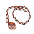 Chanel Plastic Leather Chain Belt 84.5 CC Logo Tortoiseshell Pattern White Brown