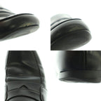 Prada Brushed Leather Loafers Moccasins Cowhide 6 Black — view 9