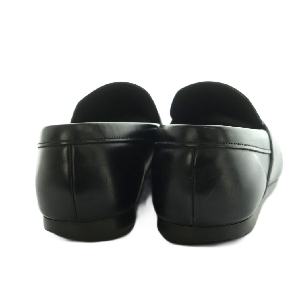 Prada Brushed Leather Loafers Moccasins Cowhide 6 Black — view 5