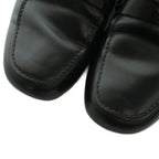 Prada Brushed Leather Loafers Moccasins Cowhide 6 Black — view 3
