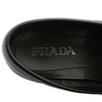 Prada Brushed Leather Loafers Moccasins Cowhide 6 Black — view 8