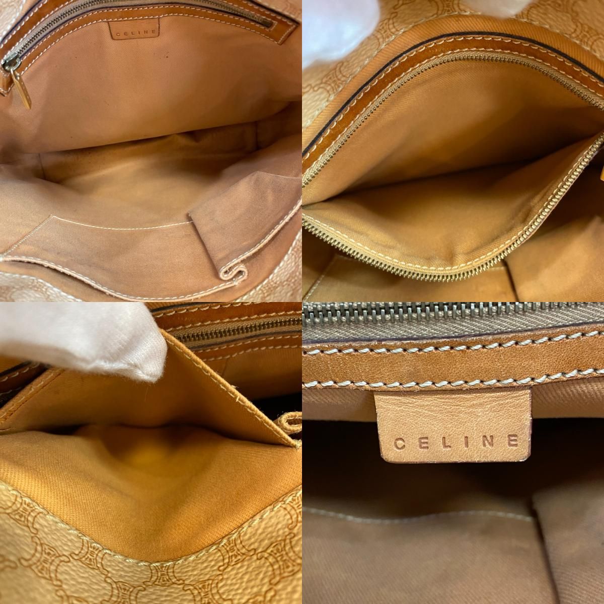 Celine Vintage Shoulder Macadam Tote Beige — view 8