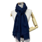 Chanel Scarf Shawl Cashmere Navy — view 7