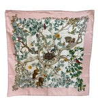 Hermes Carre 90 Coeur Des Bois in the Woods Silk Scarf Pink — view 2
