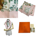 Hermes Carre 90 Coeur Des Bois in the Woods Silk Scarf Pink — view 8