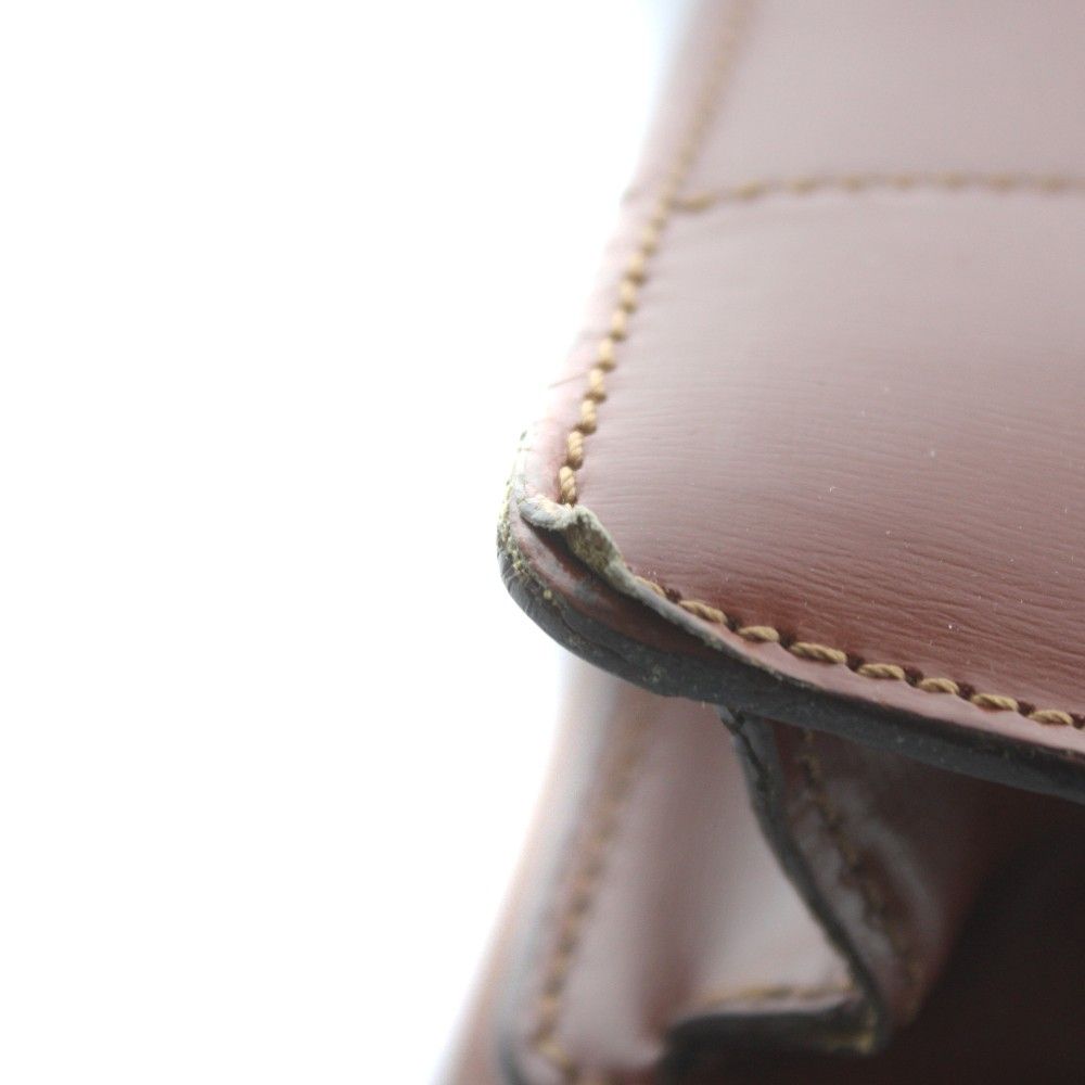 Loewe Business Briefcase Document Purse Leather Logo Gold Brown — view 9