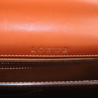 Loewe Business Briefcase Document Purse Leather Logo Gold Brown — view 6