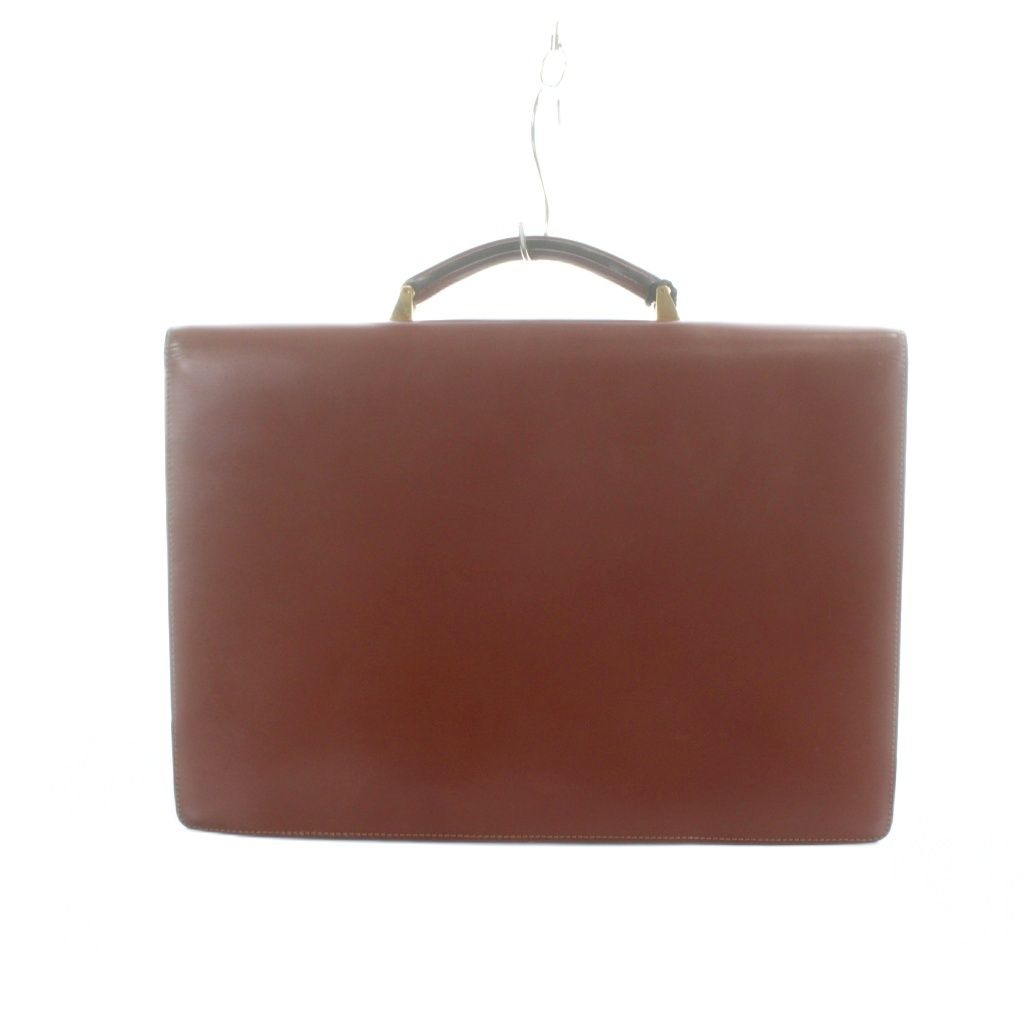 Loewe Business Briefcase Document Purse Leather Logo Gold Brown — view 2