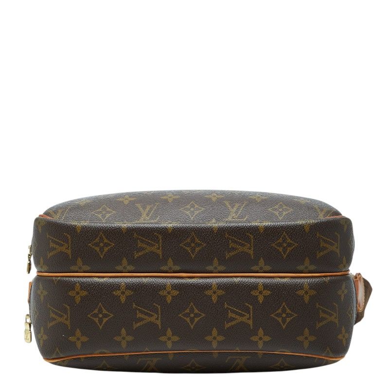 Louis Vuitton Monogram Reporter PM Crossbody Shoulder Bag Brown Leather — view 3