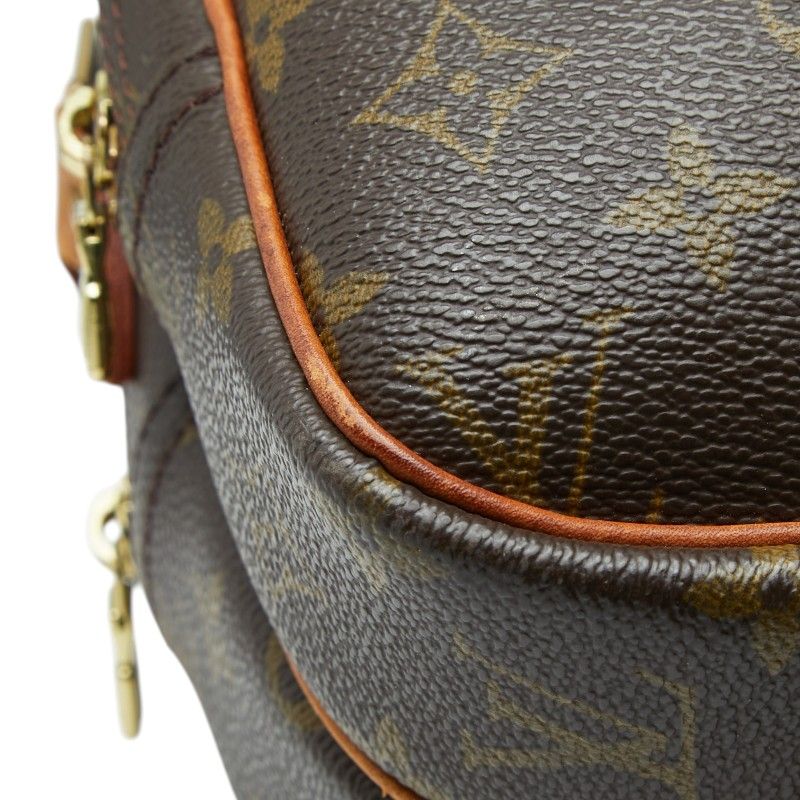 Louis Vuitton Monogram Reporter PM Crossbody Shoulder Bag Brown Leather — view 5