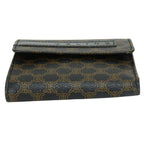 Celine Trifold Wallet Macadam Leather Brown Black Clasp Compact — view 3