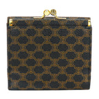 Celine Trifold Wallet Macadam Leather Brown Black Clasp Compact — view 2