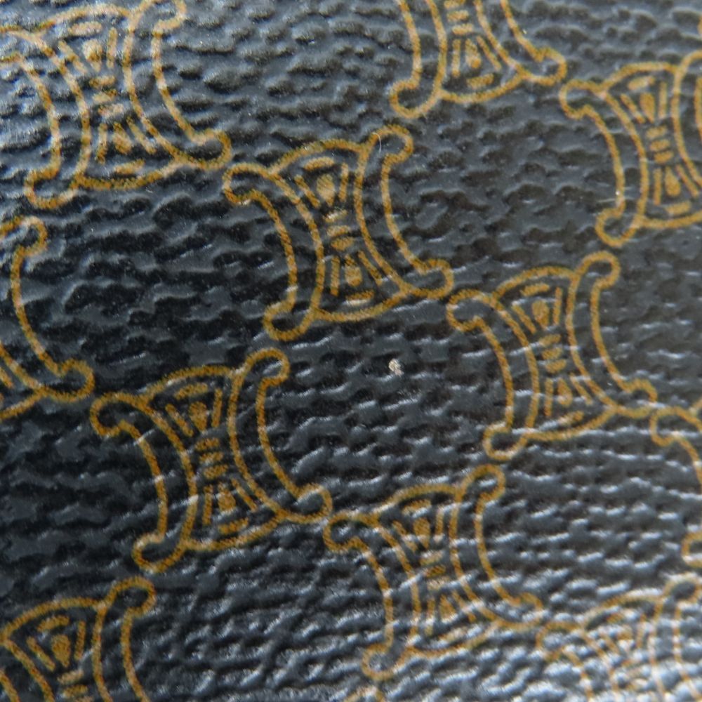 Celine Trifold Wallet Macadam Leather Brown Black Clasp Compact — view 6