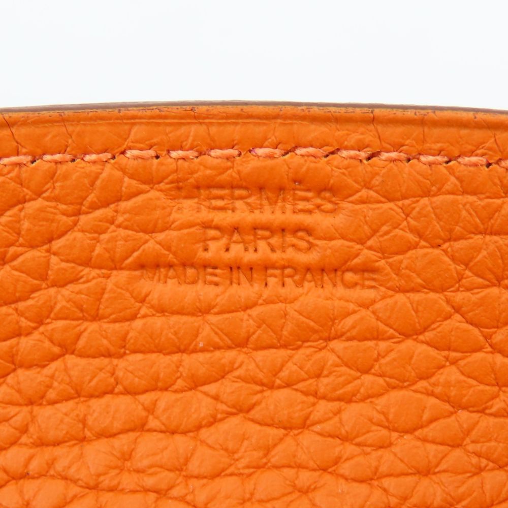 Hermes Vidopoche Mini Taurillon Clemence Orange Tray Interior — view 8