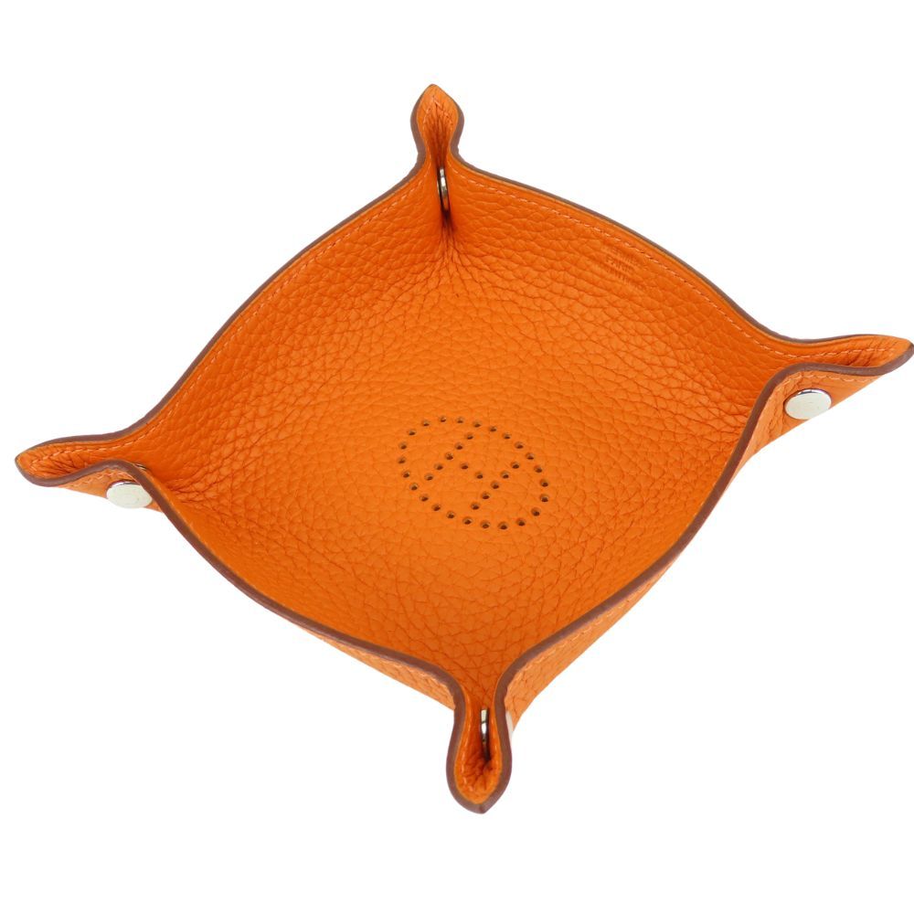 Hermes Vidopoche Mini Taurillon Clemence Orange Tray Interior — view 3