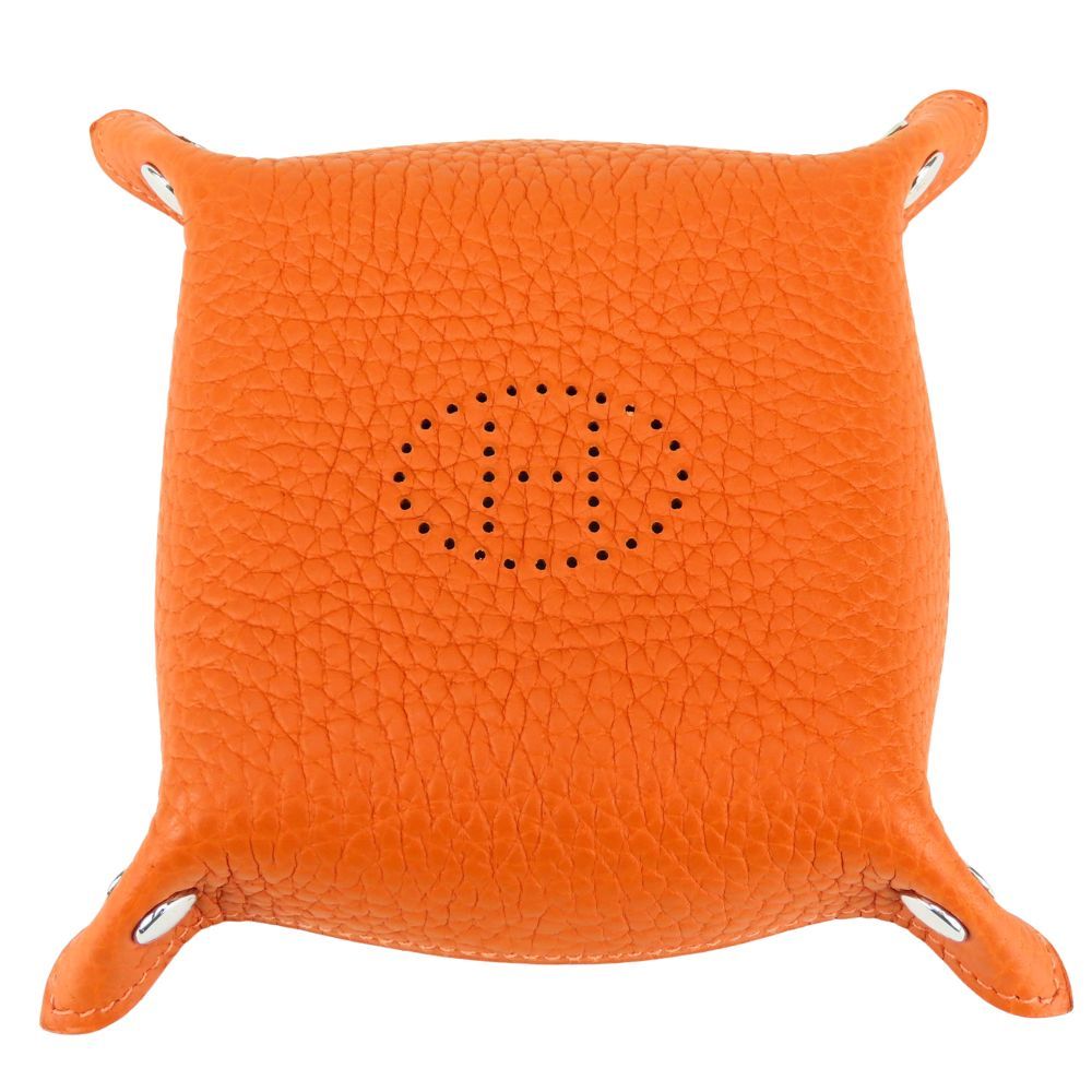 Hermes Vidopoche Mini Taurillon Clemence Orange Tray Interior — view 2