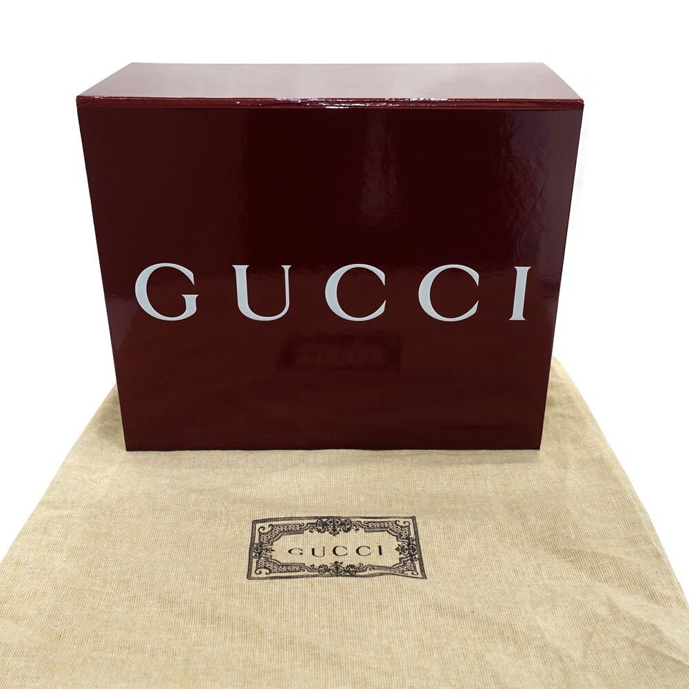 Gucci Deco Mini Shoulder Bag Interlocking Leather Black Gold Silver — view 9
