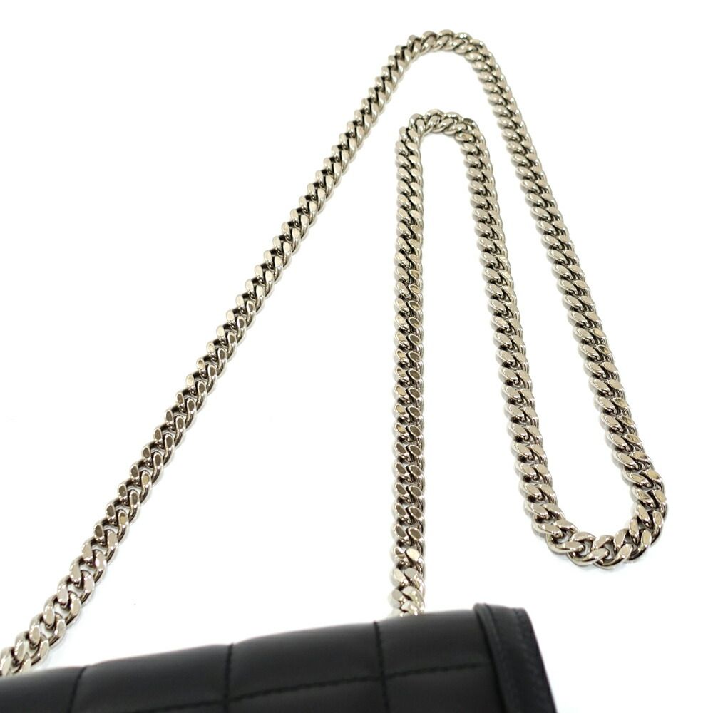 Gucci Deco Mini Shoulder Bag Interlocking Leather Black Gold Silver — view 8