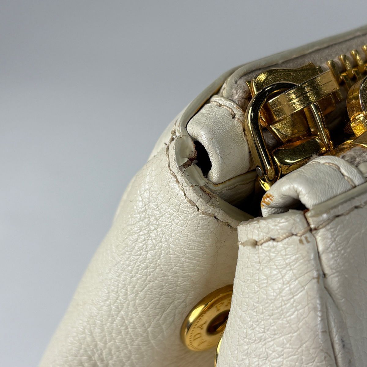 Prada Logo Tote Leather Ivory — view 7