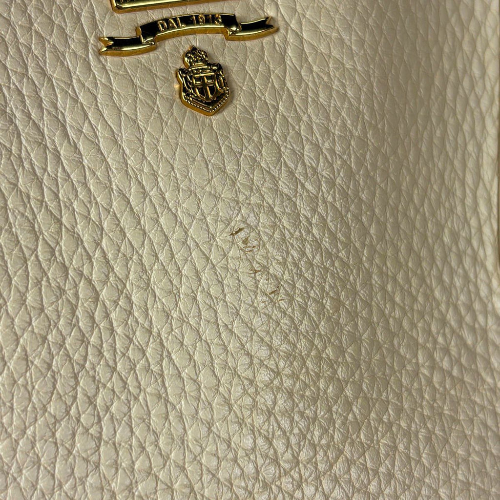 Prada Logo Tote Leather Ivory — view 5