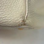 Prada Logo Tote Leather Ivory — view 3