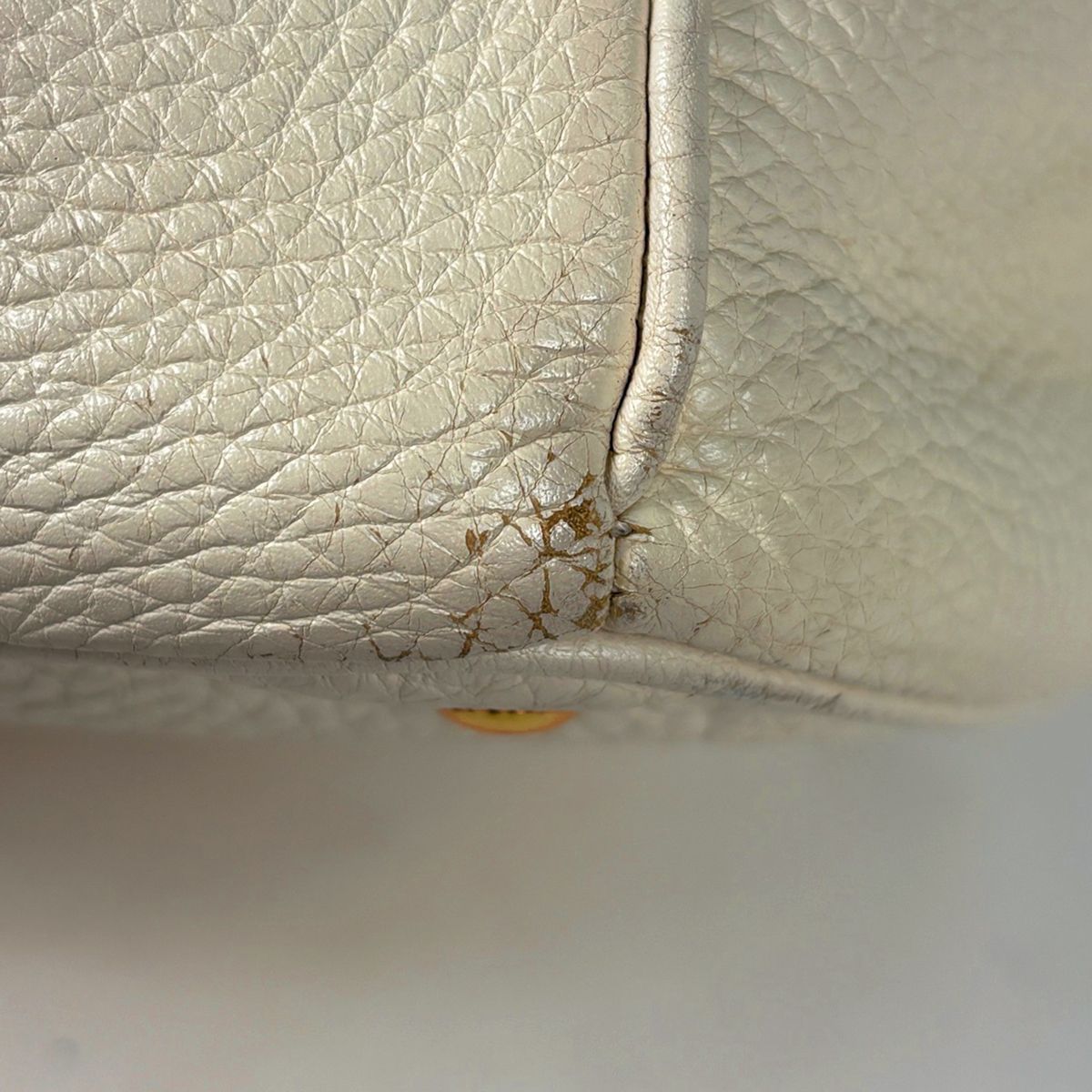 Prada Logo Tote Leather Ivory — view 3