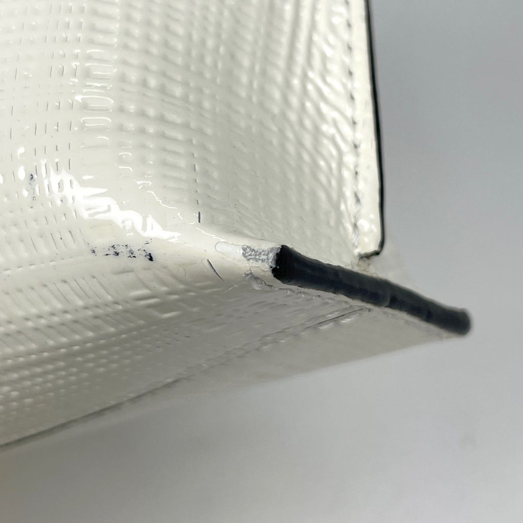 Loewe Anagram Clutch Logo Second Pouch Double Mechano Pin Patent Leather Ivory — view 3