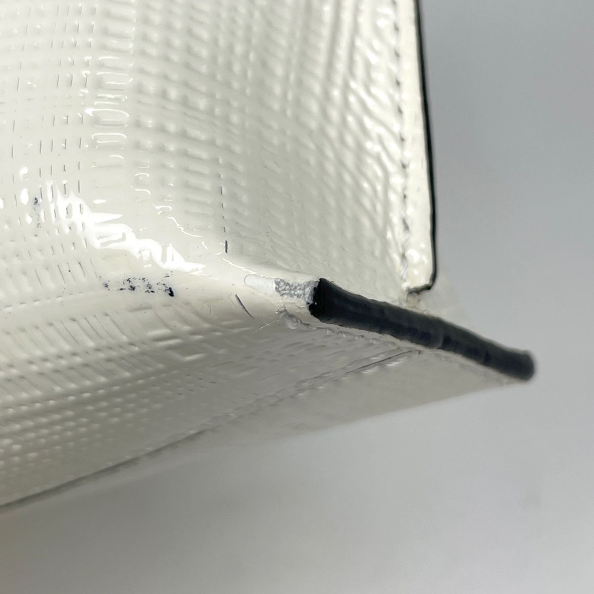 Loewe Anagram Clutch Logo Second Pouch Double Mechano Pin Patent Leather Ivory — view 3