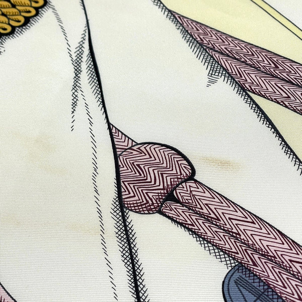 Hermes Carre 90 Zouaves Et Dragons and Scarf Silk Orange Multicolor — view 4