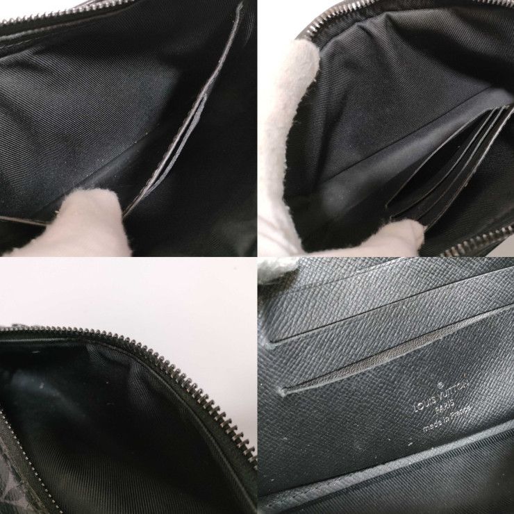 Louis Vuitton Clutch Monogram Eclipse Pochette Volga Black Gray Leather — view 8