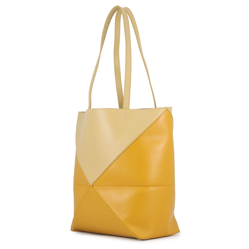 Loewe Tote Puzzle Fold Calf Leather Bicolor Yellow — view 2