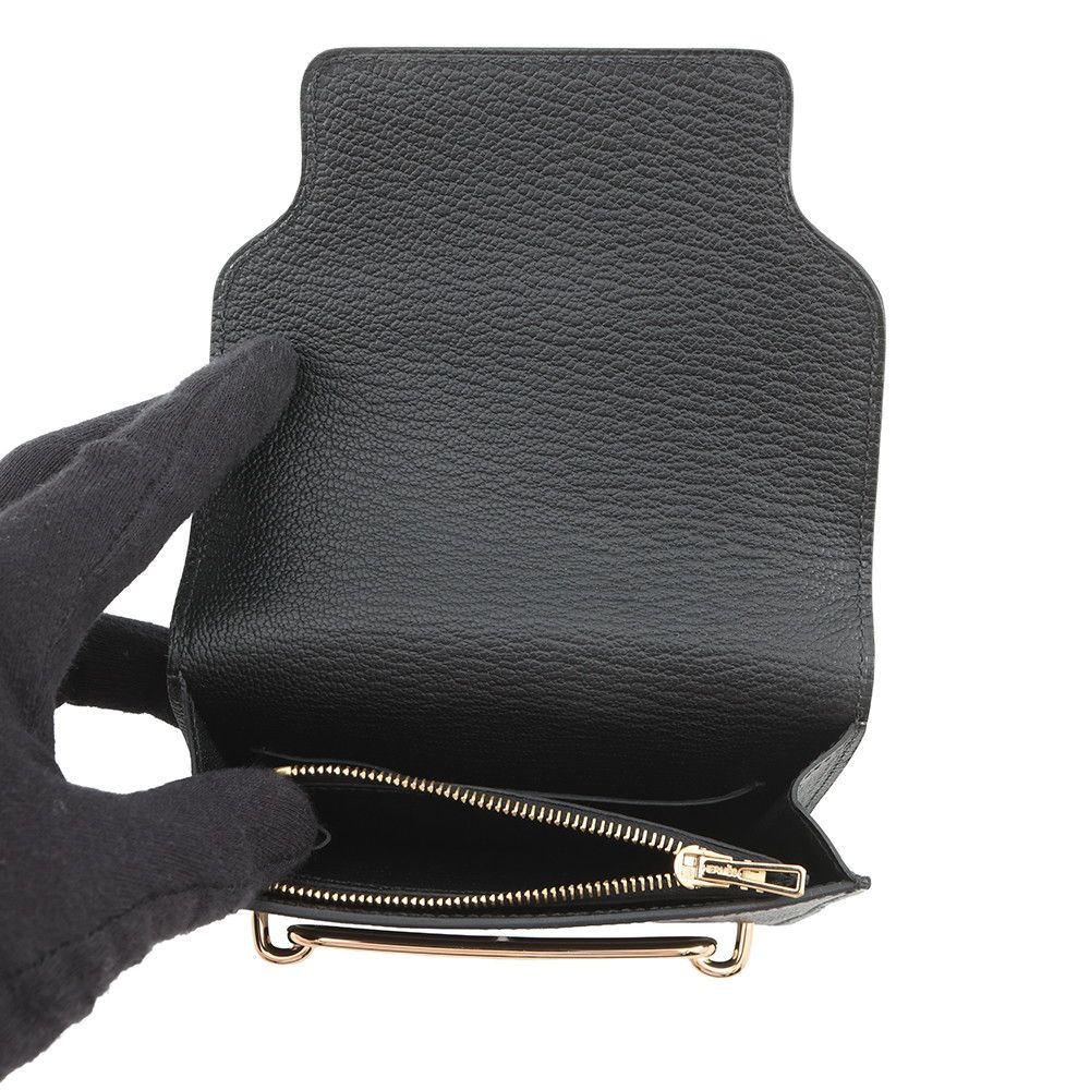 Hermes Wallet Roulis Slim Black Gold Chevre Misor — view 5