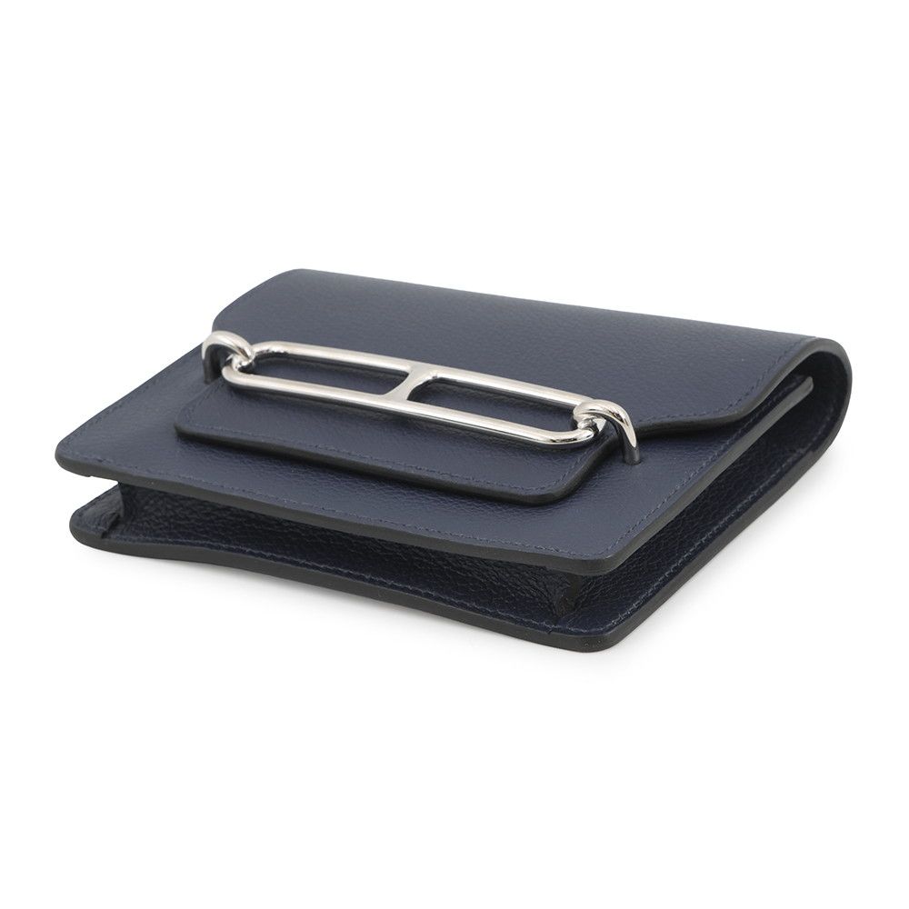 Hermes Wallet Roulis Slim Verso Bleu Nuit Zanzibar Silver — view 2