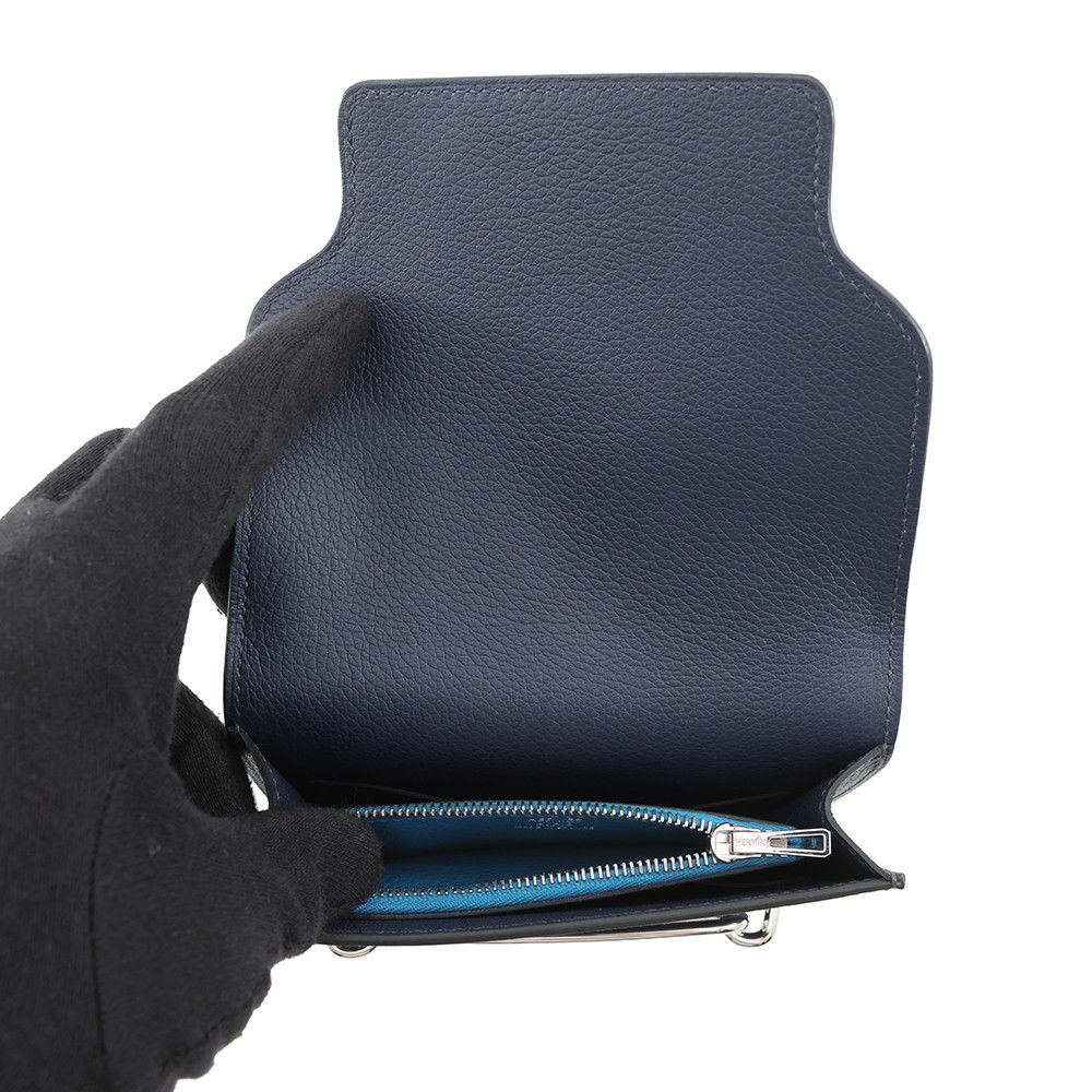 Hermes Wallet Roulis Slim Verso Bleu Nuit Zanzibar Silver — view 5