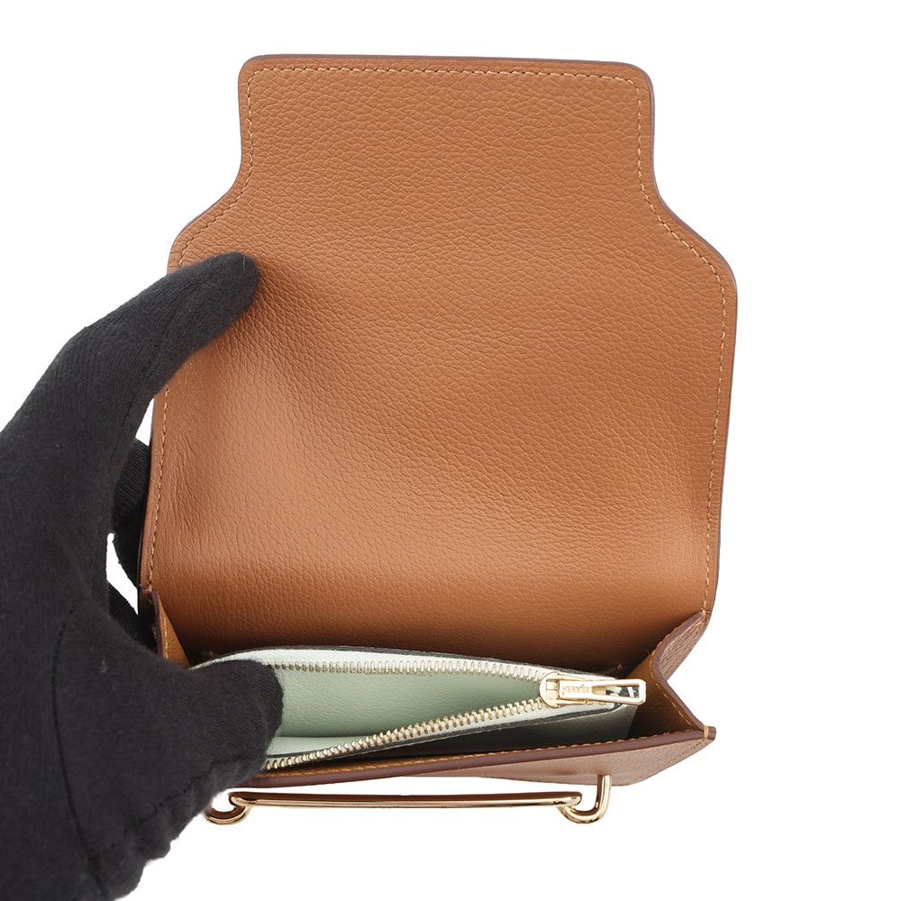Hermes Wallet Roulis Slim Verso Gold Veil Fizz Pink — view 5