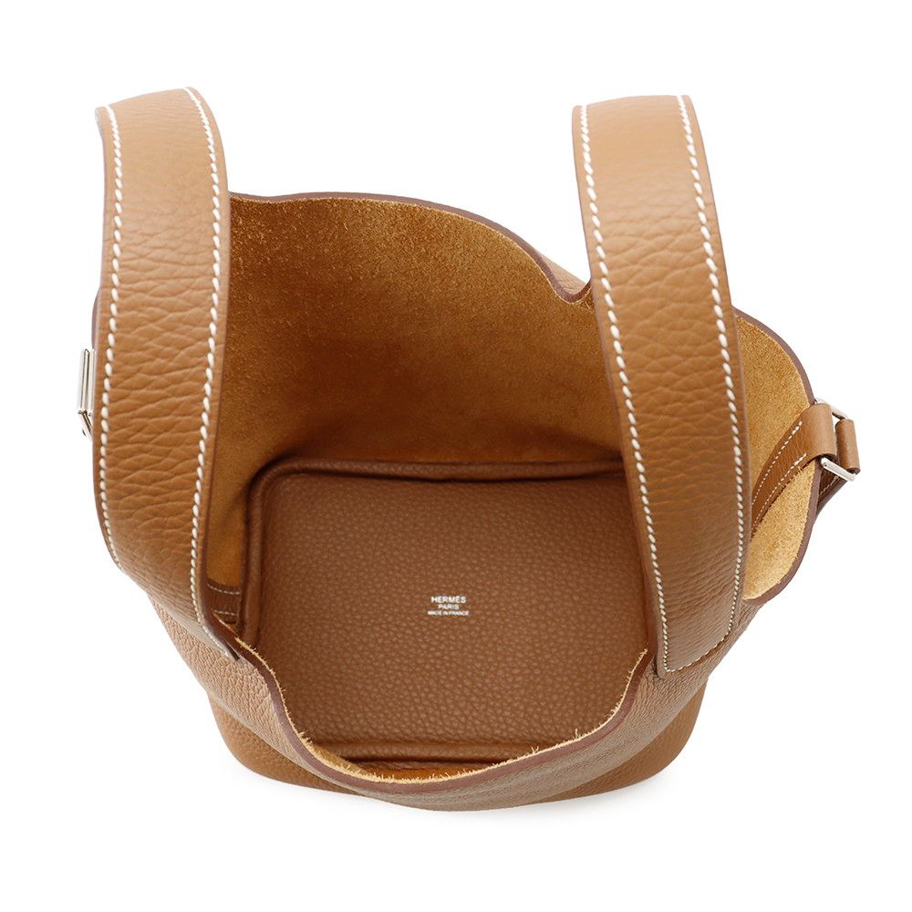 Hermes Handbag Picotin Lock PM Gold Silver Taurillon Clemence — view 5
