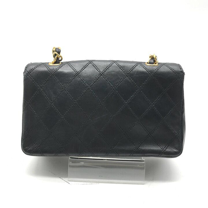 Chanel Big CC Logo Bicolor Lambskin Chain Shoulder Bag Black Purse — view 3
