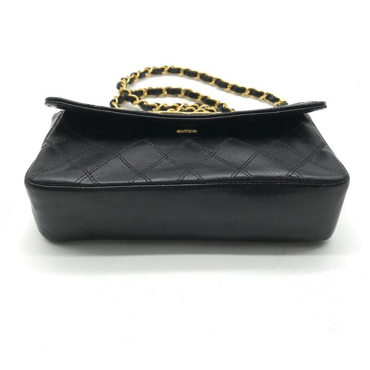 Chanel Big CC Logo Bicolor Lambskin Chain Shoulder Bag Black Purse — view 4