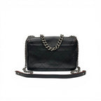 Chanel Shoulder Bag Black Red Silver Axic CC Logo Quilted Turnlock Single Flap — view 3