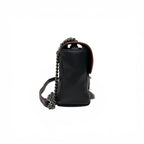 Chanel Shoulder Bag Black Red Silver Axic CC Logo Quilted Turnlock Single Flap — view 2