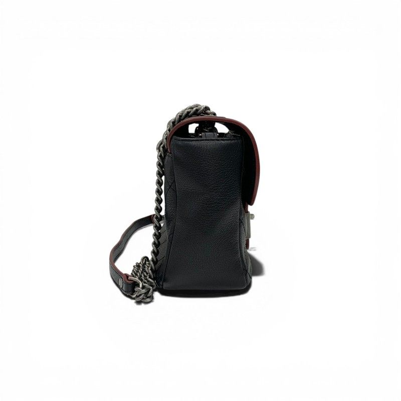 Chanel Shoulder Bag Black Red Silver Axic CC Logo Quilted Turnlock Single Flap — view 2
