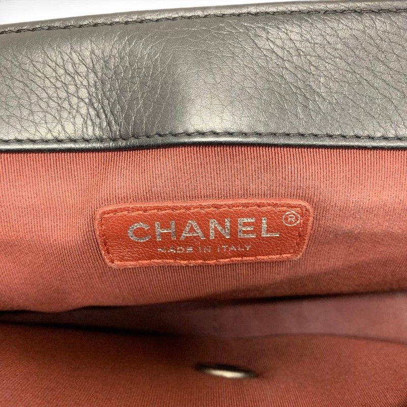 Chanel Shoulder Bag Black Red Silver Axic CC Logo Quilted Turnlock Single Flap — view 8