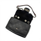 Chanel Shoulder Bag Black Red Silver Axic CC Logo Quilted Turnlock Single Flap — view 6
