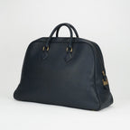 Hermes Sampron Tote Shoulder Bag Courchevel Navy Blue Gold — view 2