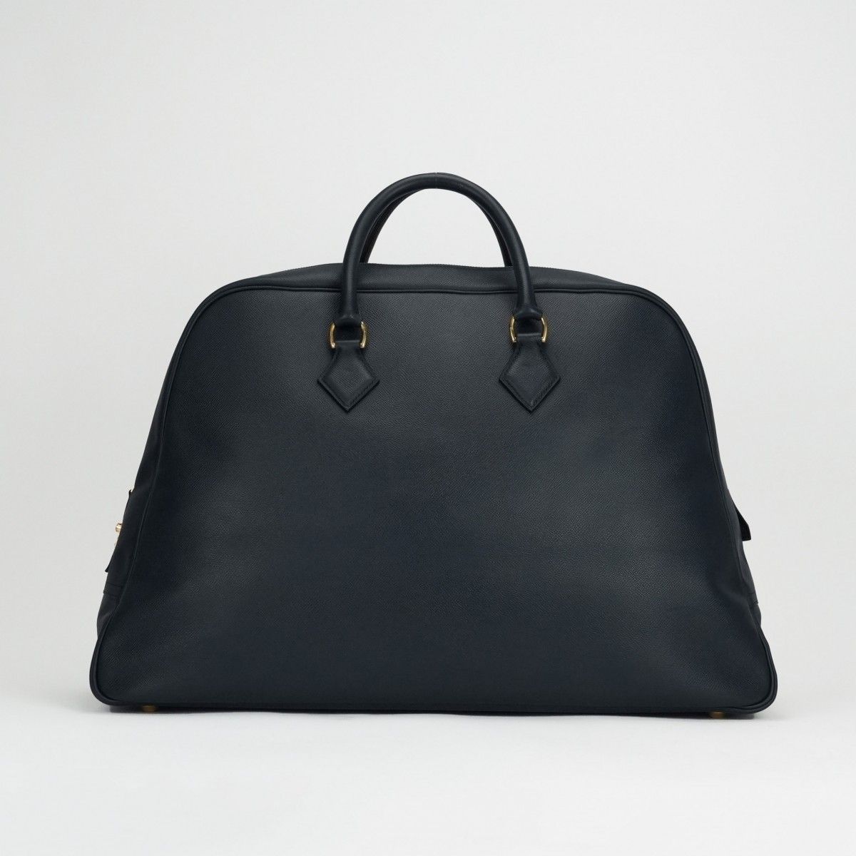 Hermes Sampron Tote Shoulder Bag Courchevel Navy Blue Gold — view 3