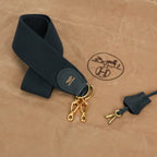 Hermes Sampron Tote Shoulder Bag Courchevel Navy Blue Gold — view 9
