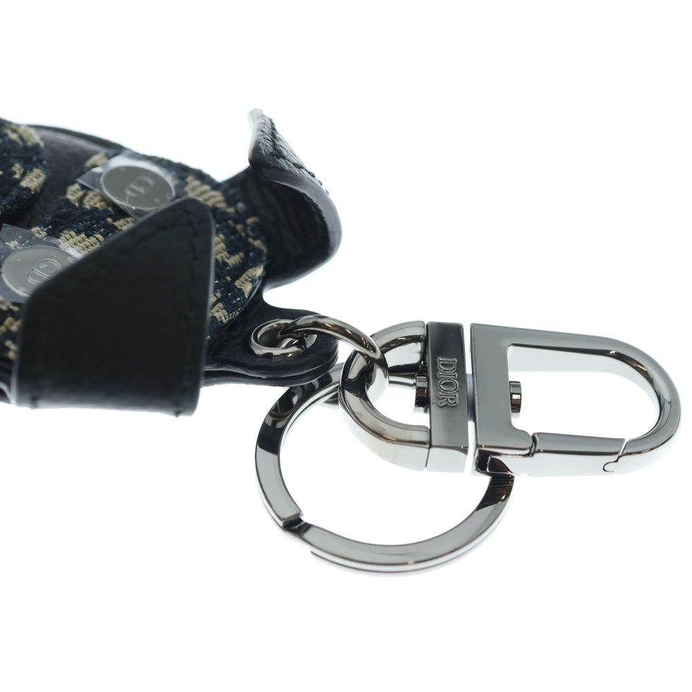 Dior Bobby Air Tag Oak Air Tag Case Key Holder Key Ring Gray Navy — view 5
